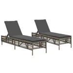 Sun Loungers With Cushions Outdoor Chaise 2 Pcs Poly Rattan Vidaxl New. Price: $304.99.