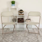 Plastic Folding Chair 4 Pack 650LB Capacity Lightweight Beige Flash Furniture New. Price: $129.99.