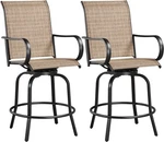 Yaheetech 2 Pack Swivel Bar Stools All-weather Patio Chairs Black/brown New. Price: $117.79.