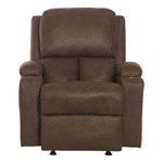 Bowery Hill Rocker Recliner With Two Cupholders Brown Polyester Fabric New. Price: $468.20.