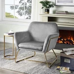 Lilola Home Keira Modern Soft Velvet Accent Arm Chair With Metal Base In Gray New. Price: $212.99.