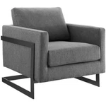 Modway Posse Upholstered Fabric Accent Chair In Black And Charcoal New. Price: $468.99.