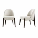 Oslo Contemporary Modern Chenille Wood Side Chair In Cream - Set Of 2 New. Price: $748.99.