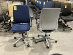Steelcase Amia Office Chair W/ Blue Fabric And Gray Frame Used. Price: $199.00.