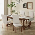 Upholstered Dining Chairs Set Of 4 Parsons Style Linen Beige Accent Colamy High New. Price: $439.99.