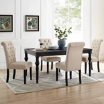 5 Pc Beige Dining Room Set Wood Furniture Table & 4 Upholstered Chairs Kitchen New. Price: $899.95.
