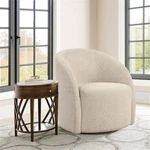 Lifestyle Solutions Boston Swivel Accent Chair In Khaki Beige Fabric Upholstery New. Price: $362.63.