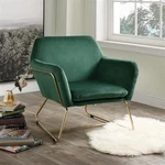 Lilola Home Keira Modern Soft Velvet Accent Arm Chair With Metal Base In Green New. Price: $172.99.