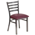 Flash Furniture Clear Coated Metal Chair With Burgundy Vinyl Seat New. Price: $133.65.