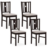 Wooden Chairs Set Of 4, Upholstered Rubber Kitchen W/fabric Padded Seat New. Price: $169.99.