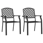 Stackable Patio Outdoor Seating Stacking Dining Steel Black Vidaxl New. Price: $155.99.