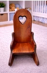 Handcrafted 17 High Back Solid Wooden Rocking Chair Heart Cutout Doll/bear Usa Used. Price: $19.99.
