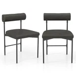 Faux Leather Upholstered Kitchen Side Chair Set Of 2 With Curved And Padded Back New. Price: $238.49.