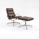 1975 Herman Miller Eames Soft Pad Lounge Chair And Ottoman With Brown Leather Used. Price: $4000.00.