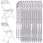 10 Pack Commercial White Plastic Portable Folding Chairs Stackable Picnic Party New. Price: $124.99.