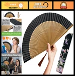 Vintage Folding Hand Fan For Women - Bamboo Silk, Hot Flash Relief, Party, Dance New. Price: $29.99.