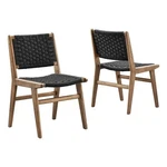 Modway Saoirse 17.5" Fabric Dining Side Chair Walnut/black (set Of 2) New. Price: $364.21.