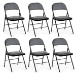 Dumos 6 Pack Leather Padded Folding Chair, Indoor Outdoor Portable Stackable Com New. Price: $126.41.