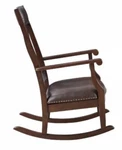 Wooden Rocking Chair With Armrest Indoor High Back Porch Rocker Brown Used. Price: $90.00.