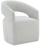 Kislot Upholstered Barrel Side Dining Chair With Casters, Milk Open. Price: $227.49.