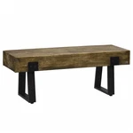 Garden With Metal Legs, Rustic Wood Effect Concrete Dining Bench, Natural New. Price: $221.99.