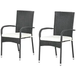 Outsunny Patio Wicker Dining Chair, Outdoor Chairs With Cushion, White Used. Price: $58.90.