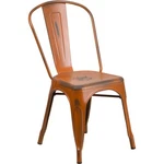Flash Furniture Commercial Distressed Orange Stackable Chair ET-3534-OR-GG New. Price: $129.99.