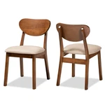 2PC Damara Fabric Upholstered And Wood Dining Chair Set Brown - Baxton New. Price: $110.99.