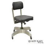Vintage Emeco Corp Art Deco Brushed Aluminum Black Swivel Office Desk Chair Used. Price: $595.00.