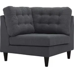 Modway Empress Upholstered Fabric Corner Sofa In Gray New. Price: $426.55.