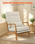 Accent Chair, High Back Mid Century Modern Armchair With Solid Wood Frame And No New. Price: $191.49.