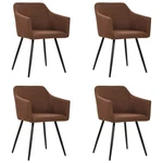 Chair Set Of 4 Brown Fabric (100% Polyester), Metal Medium New. Price: $501.74.
