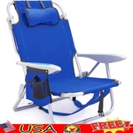 Portable Beach Chair Multi-position Adjustable W/ Storage Pocket & Drink Holder New. Price: $72.49.