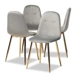 Set Of 4 Baxton Studio Elyse Grey Velvet Upholstered Metal Dining Chairs New. Price: $265.99.