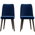 Pemberly Row 36"H Mid-century Velvet Dining Chair Navy Blue (set Of 2) New. Price: $268.89.