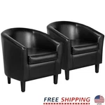 Faux Leather Barrel Accent Set Of 2 Living Room Armchair Durable Design Us New. Price: $273.58.