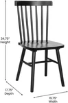 Taylor & Logan Set Of 2 Black Windsor Dining Chairs - Solid Wood, Armless New. Price: $270.00.