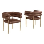 Best Quality Furniture Faux Leather Side Chairs With Gold Iron Base New. Price: $357.44.