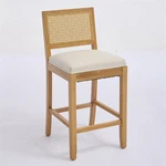 2 Set Rustic Linen Fabric Barstools Full Solid Wood Rattan-back Chairs Beige New. Price: $152.99.