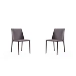 Manhattan Comfort Paris Saddle Leather Dining Chair Gray (set Of 2) Open. Price: $299.99.