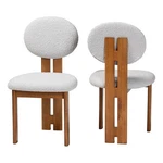 Baxton Studio Kacela Gray Boucle Fabric And Brown Wood 2-PIECE Dining Chair Set New. Price: $177.23.