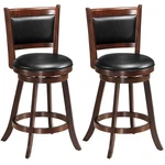 Costway Set Of 24" Swivel Counter Stool Dining Chair Upholstered Seat Espresso New. Price: $159.99.