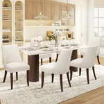 Colamy Upholstered Dining Chairs Set Of 6, Mid Century Modern Kitchen New. Price: $574.62.