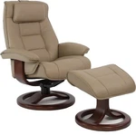 Fjords Mustang Large Recliner Comfort Chair Stone Leather Espresso Wood Stain New. Price: $1895.00.