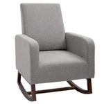 Homcom Nursery Rocking Chair With Curved Wood Base, Linen Seat, Grey New. Price: $199.99.