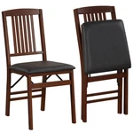 Folding Dining Chairs Set Of 2 W/padded Seat Rubber Wood Frame For Room New. Price: $148.00.