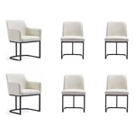Manhattan Comfort Serena 6 Piece Dining Set With Steel Base Cream New. Price: $1708.38.
