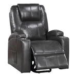 Benjara Evans 37" Recliner Chair- Power Lift- Cupholders- Gray Faux Leather New. Price: $771.99.