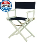 Casual Home 18" Director's Chair, White Frame W/ Navy Canvas, Solid Wood New. Price: $83.74.