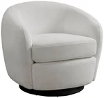 Elements Chanel 34" Wide Bristo White Fabric Club Swivel Chair New. Price: $599.99.